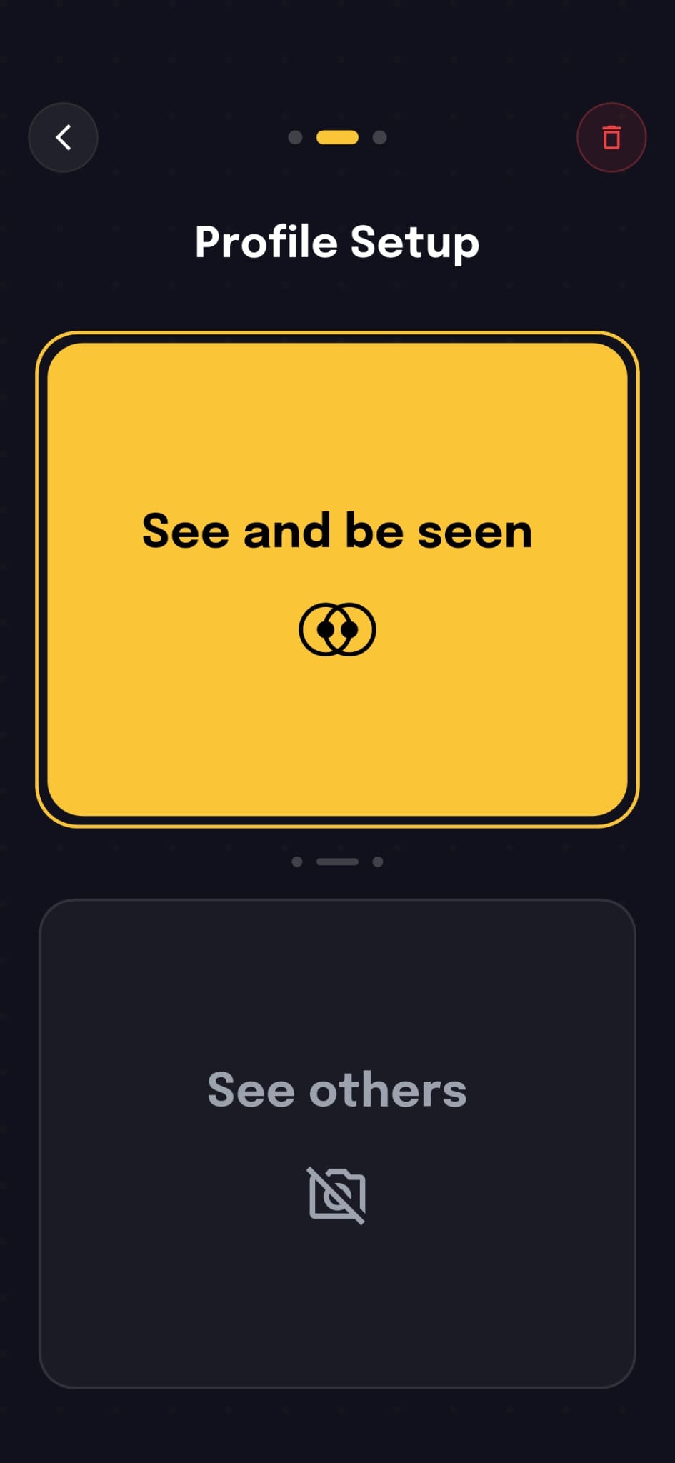 Profile Chooser - See and Be Seen vs See Others